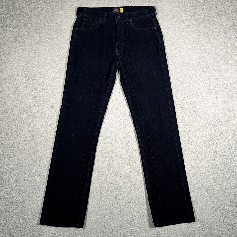 J Crew Pants Mens 30x32 Blue Corduroy Straight Fit‎ Casual Preppy Pockets Logo